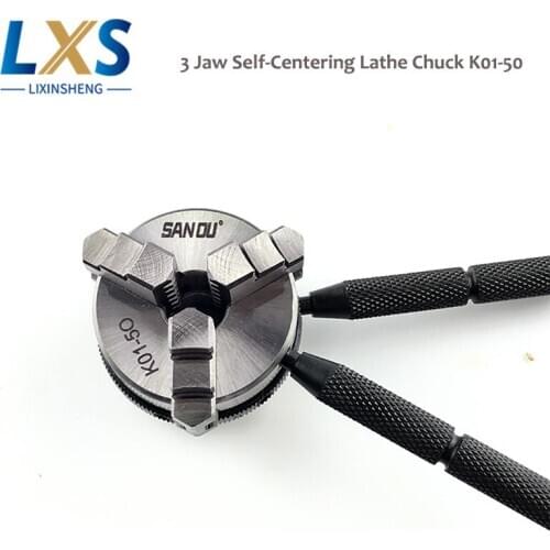 50mm 2" LATHE Chuck 3 Jaw Manual Self-Centering Chuck Sanou K01-50 Thread Mount Woodworking Tools Lathe Accessories