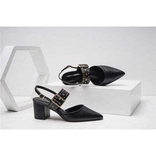 Summer New Womens Shoes Pointed Thick High Heel Womens Sandals Ladies Shoes Zapatos De Mujer High-heel Luxury Women Shoes