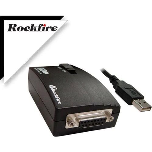 Black NEW USB to 15 Pin Female MIDI Joystick Game Port Adapter Nest Converter Rockfire 15-P RM-203 GAMEPORT 98/ME/2000/XP Green