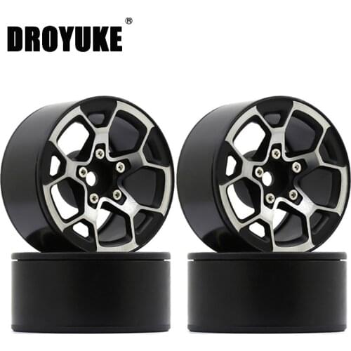 Droyuke 4PCS 80g/pcs Heavy RC Rock Crawler Metal 1.9" BEADLOCK Wheel Rim for 1/10 Axial SCX10 90046 90047 D90