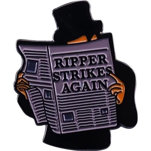 Jack the Ripper Enamel Pin The terrible killer is reading the newspaper