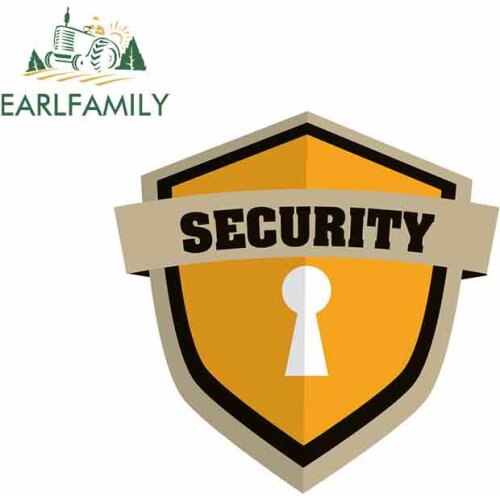 EARLFAMILY 13cm x 13cm for Security Shield Sign Car Stickers Helmet Motorcycle Sunscreen Vinyl JDM Bumper Trunk Truck Graphics