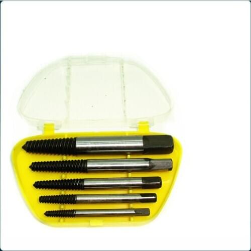 Screw Extractor 5PCS/Set Drill Extractor Tools Screw Broken Wire Broken End Screw Extractor Drill Bits Out Hole Saw Metal