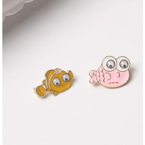 Sea Creatures Enamel Pins Funny Cute Shark Taiyaki Whale Puffer Fish Octopus Dolphin Hammerhead Shark Brooches Ocean Jewelry