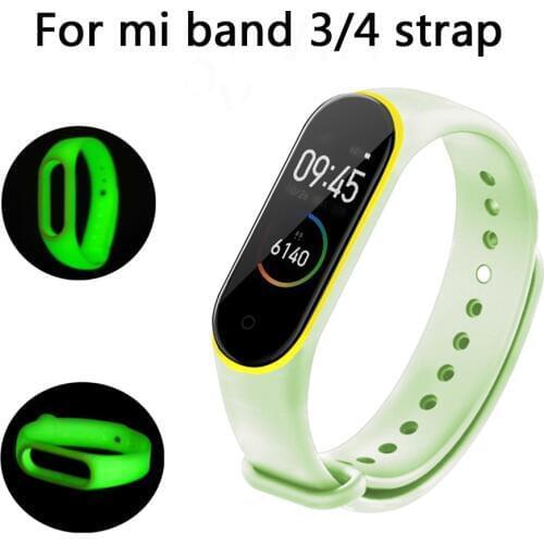Fluorescent green Strap For Xiaomi Mi Band4 Strap Smart Accessories Smart Wristband Strap Replacement Mi Band 3 mi band 4