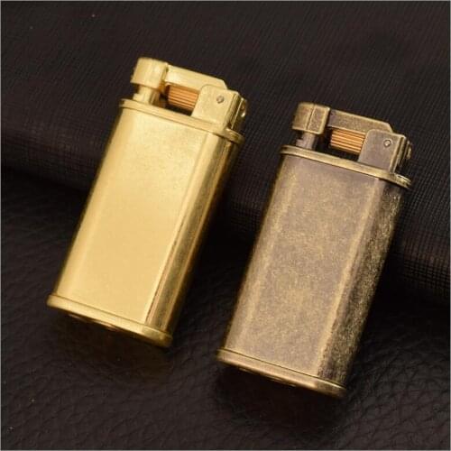 Yubang pure copper Kerosene lighter typhoon arm lifting roller nostalgic old style creative mens gift smoking tool