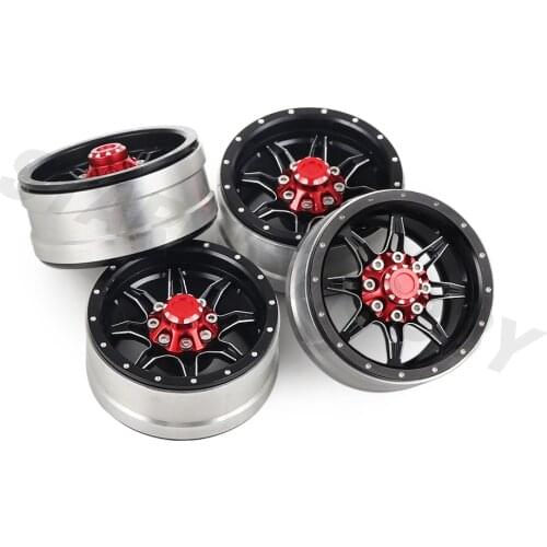 4pcs Aluminum Alloy 1.9 Wheel Rim 7-Spoke Wheels for 1/10 RC Crawler Axial SCX10 II 90046 Traxxas TRX4 D90 TF2 Tamiya CC01 MST