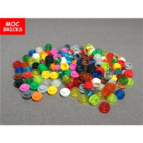 20pcs/lot MOC Bricks Model Plate, Round 1 x 1 Straight Side fit with 4073 Educational Building Blocks Assembled Toys kids gift