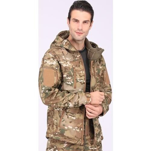 ESDY Lurker Shark Skin Soft Shell Tactical Jacket Men Waterproof Windbreaker Fleece Coat Hunt Camouflage Army Military Jacket