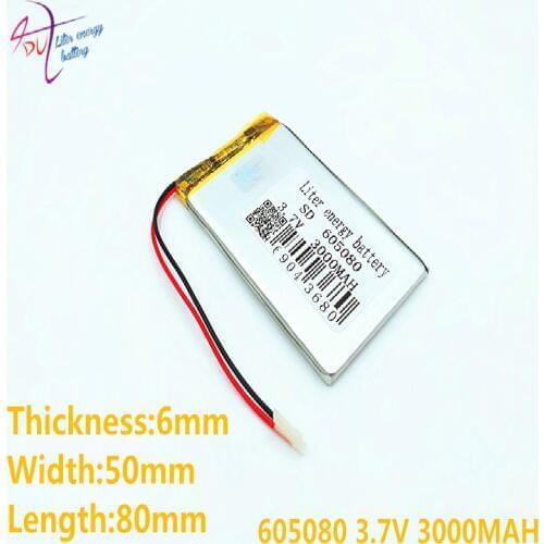 Best battery brand 3.7V 605080 lithium polymer batteries 3000MAH 7 inch Tablet PC A product spot