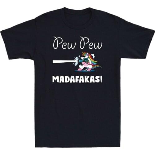 Unicorn Pew Pew Madafakas Vintage Funny Unicorn Lovers Retro Mens T-Shirt Gift
