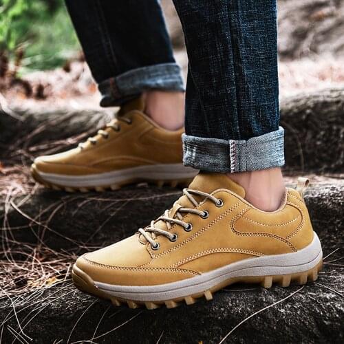 Leather Security Boots Big Size Man Caterpillar Boots Casual Shoes Platforms Male Climbing Footwear Low Top Flats Shoes for Men