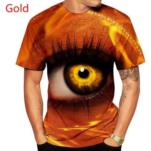 Men Causal Short Sleeve Eye Paint 3d Print Graphic Tee Shirts O-Neck Plus Size Tshirts Tops Fashion Cute Funny Blouse Shirts