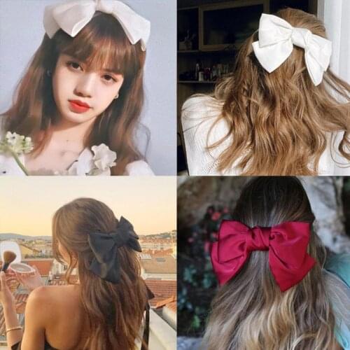 2021 New Solid Colors Hair Bow Hairpins For Women Girls Elegant Hair Clips Barrettes Bowknot Hairgrips Hair Accessories Headwear