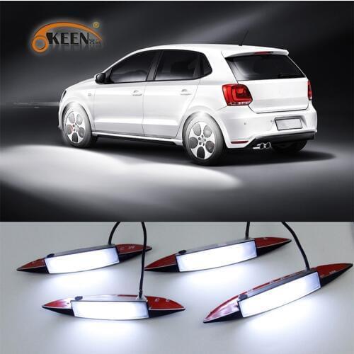 OKEEN 4pcs Underglow Car Atmosphere Lights white Colors LED Car Wheel Well Neon Glow Lights Fender Under Side Lamp 3 Modes