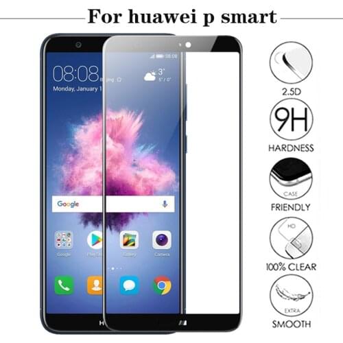 P Smart Tempered Glass for Huawei P Smart Case Dual SIM PSmart 9H Full Cover Protective Film FIG LX1 for huawei P Smart FIG-LX1