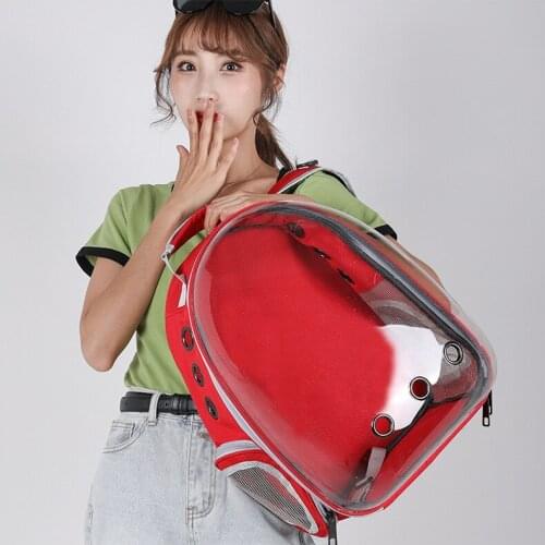 Pet cats and dogs carry bags go out portable transparent space capsule pet bag go out cat and dog supplies breathable backpack