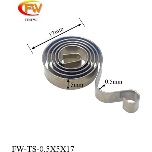 FINEWE Extension Constant Force Clock Coil Springs Steel Flat Spiral Torsion Springs 0.5*5*17mm