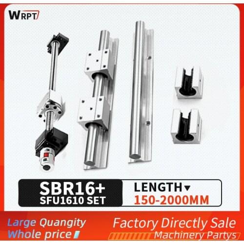 SBR16 linear guide support+SBR16UU+SFU1610 ball screw of any length+BKBF12/EKEF12/FKFF12 end support block+DSG16H nut housing