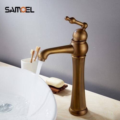 Bathroom Sink Faucet Antique Bronze Finished Hot and Cold Water Mixer Tap Crane AF1096
