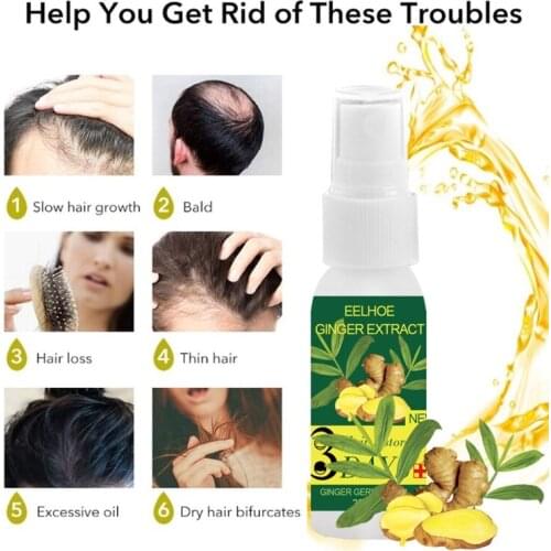 30ml Ginger Hair Growth Spray Hair Serum Relief Oil Hair Anti Hair Loss U2JD