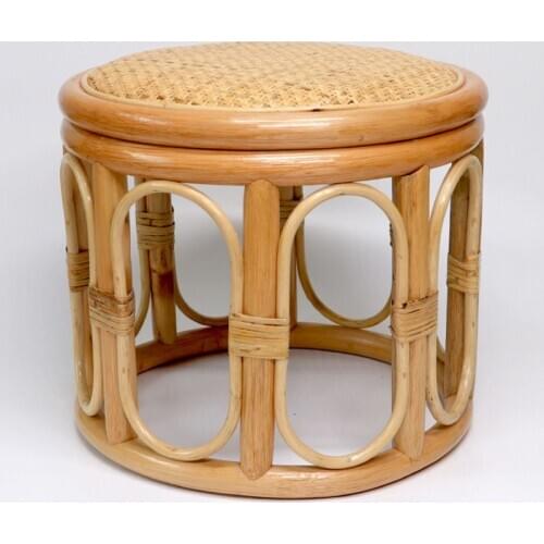 Handmade solid wood woven wooden stool round stool dining table stool adult wooden sitting room stool low stool rattan stool