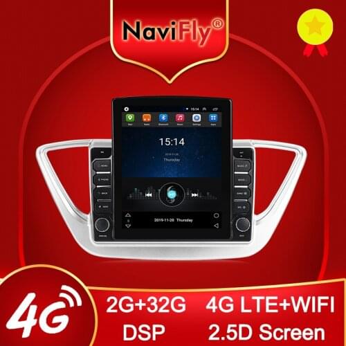 Tesla Style 4G LTE WIFI Auto Android For Hyundai Verna 2017-2018 DSP Radio Car Video Multimedia Player GPS 2.5D Navigation