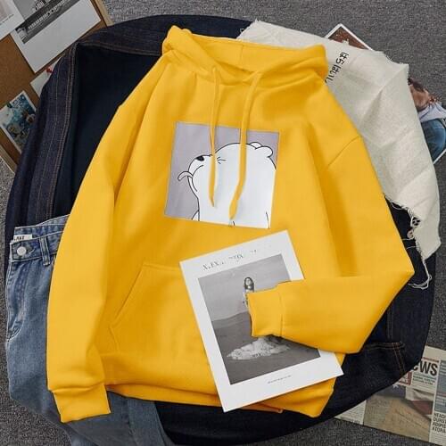 Korean Hoodies Women Oversize Long Sleeve Hooded Blouse Pullovers Kawaii Lovely Cartoon Printed Hoody Hoodies Teen Girls Moletom