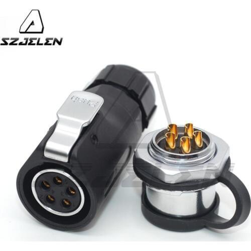 XHP20, Waterproof Connector 5 pin Solar Power Cable Circular Industrial Male socket Female Plug IP67