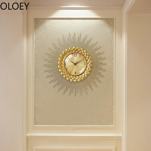 Gold Luxury Wall Clock Large Metal Living Room Modern Big Wall Watches Nordic 3d Clocks Vintage Home Decor Office Kitchen Saat