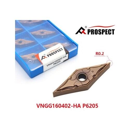 10pcs VNGG160402-HA P6205, to cut hardened steel, stainless steel, steel. titanium alloy steel, for fine machining