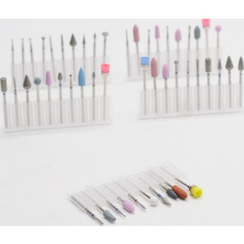 10Pcs/Set Dental Polishing Burs Nail Drill Bits Cuticle Cleaner Drill Brush Rotary Polishing Grinding Heads Nail Salon Tools