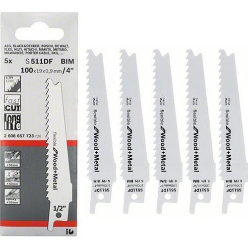 100mm 4 Inches 6 TPI S511DF Sabre Saws Blades for Bosch Tools Wood Metal Cutting Reciprocating Saw Blade Tools S644D S922EF New