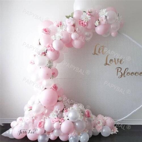 122pcs Arch Garland Kit Pink White Latex Pearl Balloons Birthday Party Background Decors Globos Supplies Balloon Kids Gifts