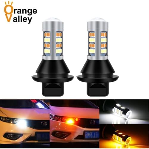 2Pcs 7440 ba15s BAU15S 1156 p21w T20 W21W WY21W Canbus light Turn Signal Dual Mode DRL LED External Lights