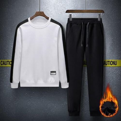 2020 Mens Casual Sportswear Style Casual Fashion Splicing O Collar Turtleneck Thickening Long Sleeves Mens Wear