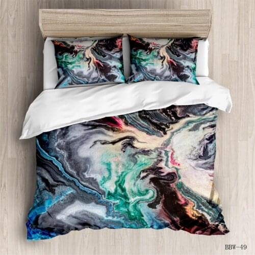 Swirls of Marble Bedding Set Geometric Rainbow Duvet Cover Bohemia Bedclothes 3D Quilt Cover Nature Colorful Bedspread 3pcs