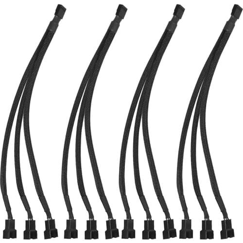 4 Pcs PWM Fan Splitter Cable,Fan Adapter Cable Connector 4 Pin 1 to 3 Converter Y Shaped Splitter, for Computer PC Fan