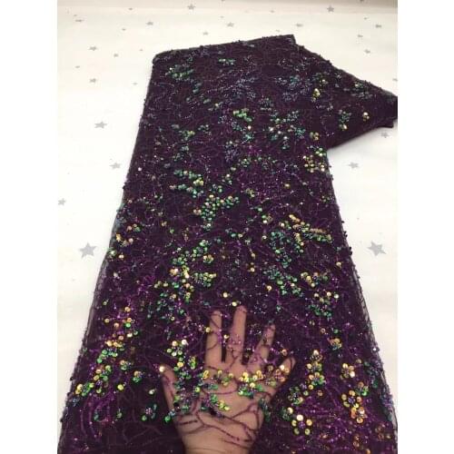 African French 3D Tulle Lace Fabric 2021 High Quality Lace With Sequins Nigerian Lace Fabrics For Wedding Dress Sewing