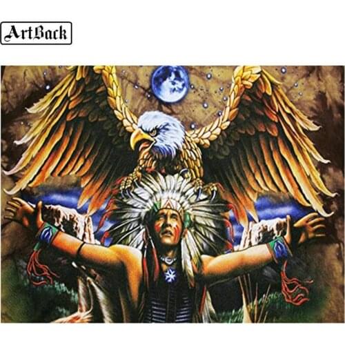 5d diamond painting indian eagle pattern full square diamond mosaic kit new arrival diamond embroidery 3d wall sticker
