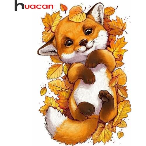 Huacan Diamond Embroidery Mosaic Cross Stitch Fox 5D Diamond Painting Full Square Picture Of Rhinestones Beaded Pictures