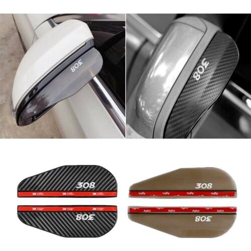 Car Side Rear View Mirror Rain Eyebrow Visor Rain Shield Shade Cover for Peugeot 308 Accessories