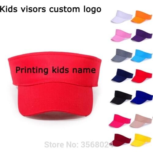 Free Printing Child Son Name Name VISOR-Visor Cap Custom LOGO Children Summer Visors Boy hat Girl Trucker Top Air Empty cap kids