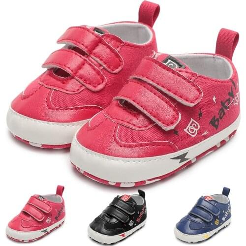 New Brand Newborn Baby Boy Girl Soft Sole Crib Shoes Warm Boots Anti-slip Sneaker PU Breathable Solid First Walkers 0-12 Months