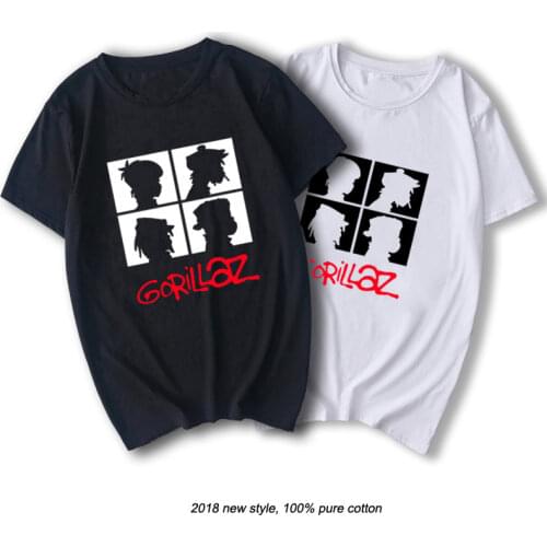RAEEK summer brand music band gorillaz t-shirt cotton tops tees men short sleeve boy casual homme t shirt fashion