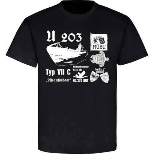 U203 Submarine Marine Tower Coat of Arms German Submarine T-Shirt. Summer Cotton O-Neck Short Sleeve Mens T Shirt New S-3XL