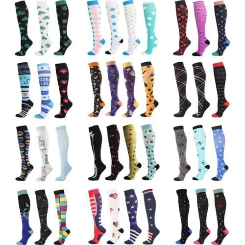 Leg Support Compression Socks Stretch Stockings for Outdoor Sports Below Knee Long Socks Anti Fatigue Pain Relief Varicose Veins