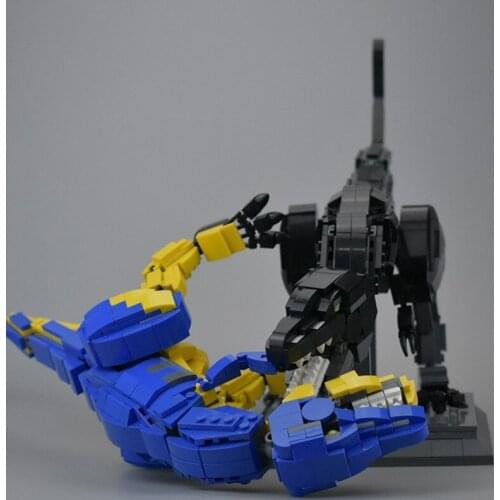 2Types MOC Model 596Pcs MOC Giant Dinosaur Assembly Model Small Particle Building Blocks Educational Toy Set