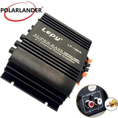 Lepy LP-168S 2 Channel Home 12V Small Car Aamplifier With Bass Adjustment With Aux Auxiliapyinput Power Switch Master Volume
