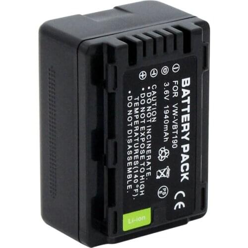 1pc 1950mAH VW-VBT190 Li-Ion Battery for Panasonic HC-V110, HC-V130, HC-V160, HC-V180, HC-V201, HC-V210, HC-V230, HC-V250